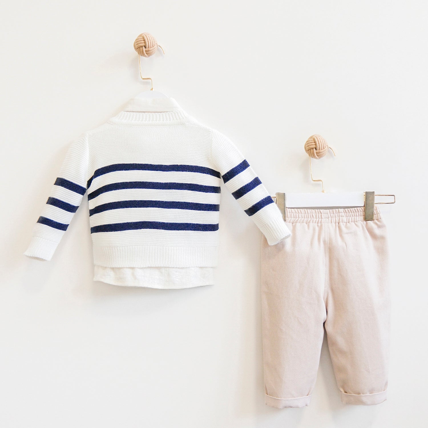 Classic Striped Cardigan & Pant Set