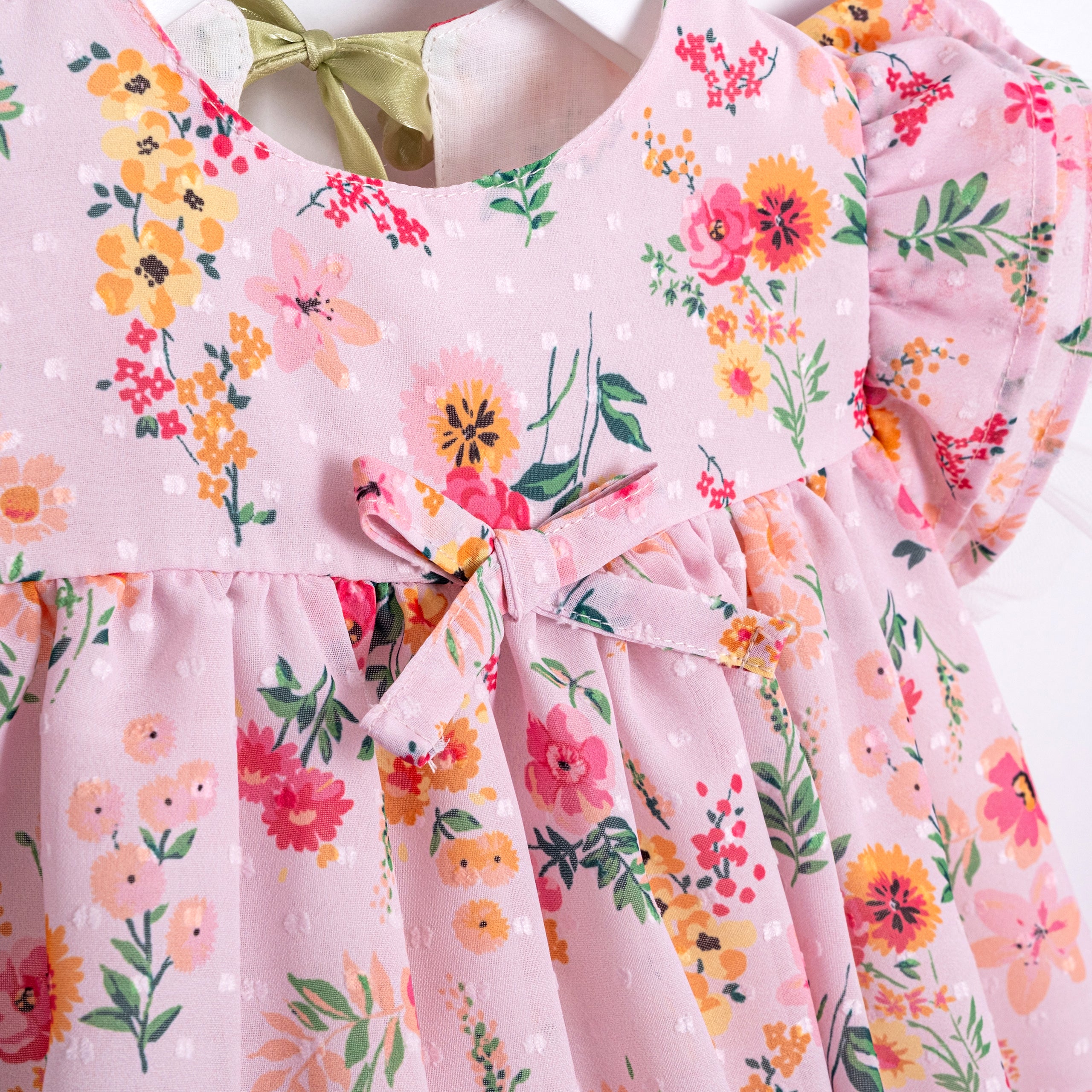 Elegant baby girl floral dress outfit with bloomers