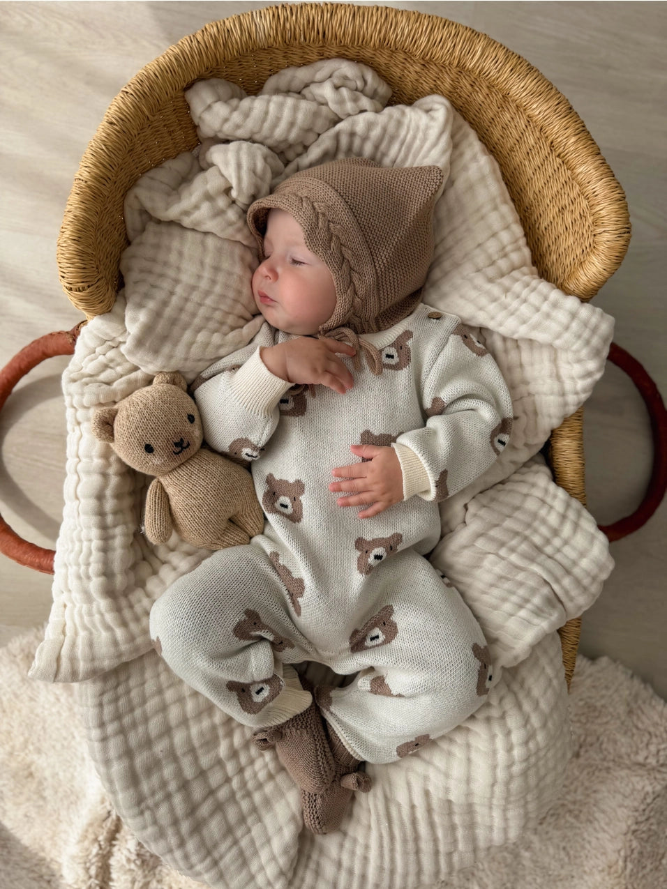 Knit baby one-piece