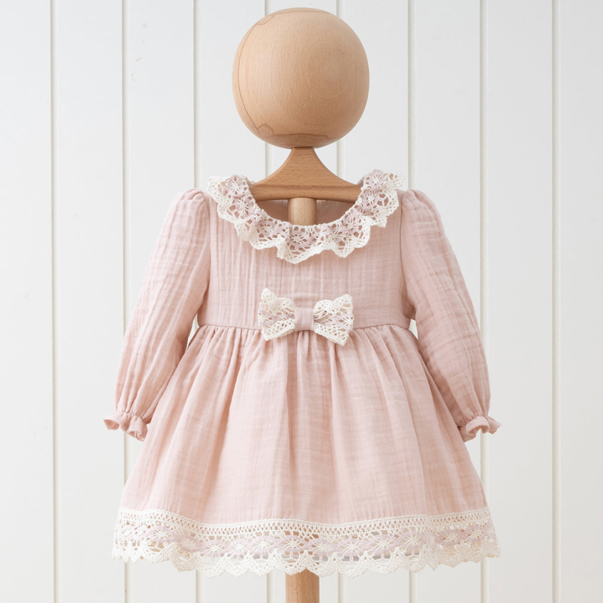 Blush Pink Lace Collar Dress