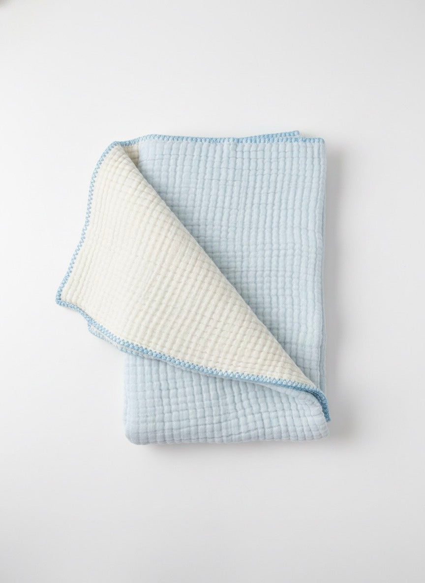 Neutral muslin baby blanket for everyday use