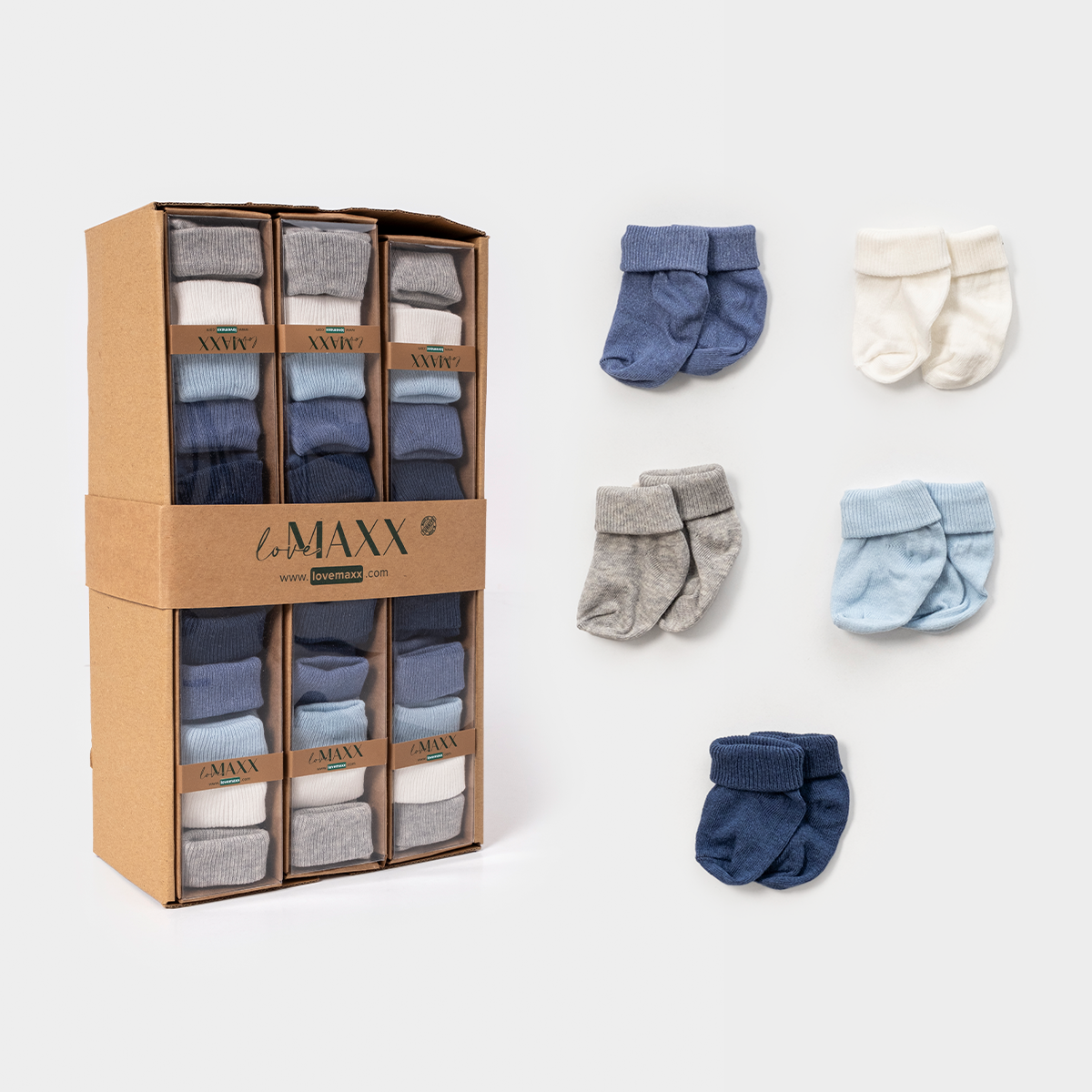 Cozy Blue Baby Socks – 5-Pair
