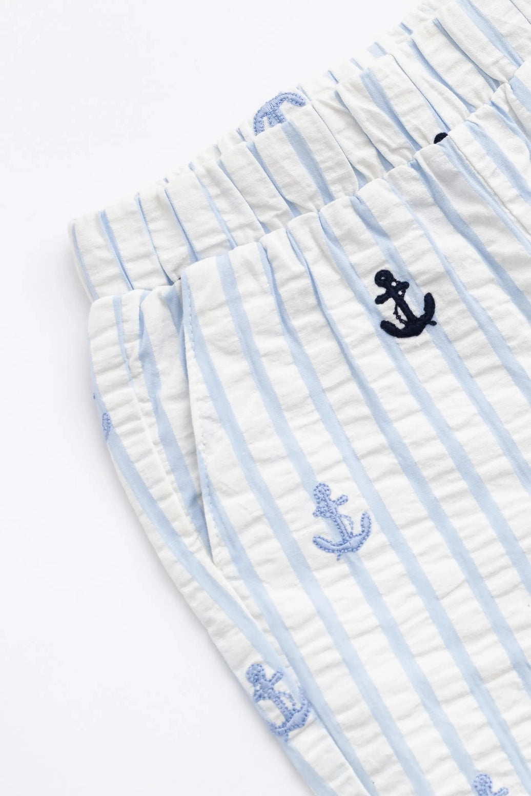 blue stripe anchor toddler outfit