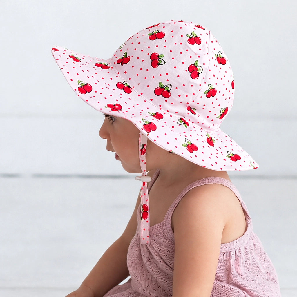 pink cherry infant summer sun hat