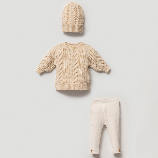 Blake 3 Piece Cable Knit Set