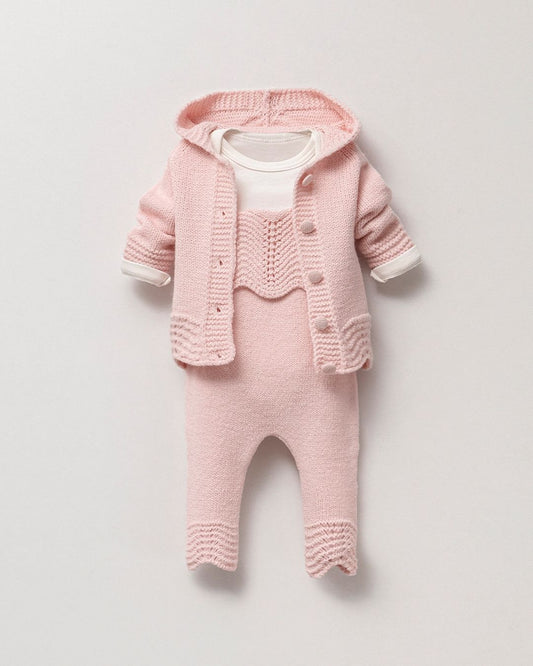 Shae 3 Piece Pink Knitwear Set