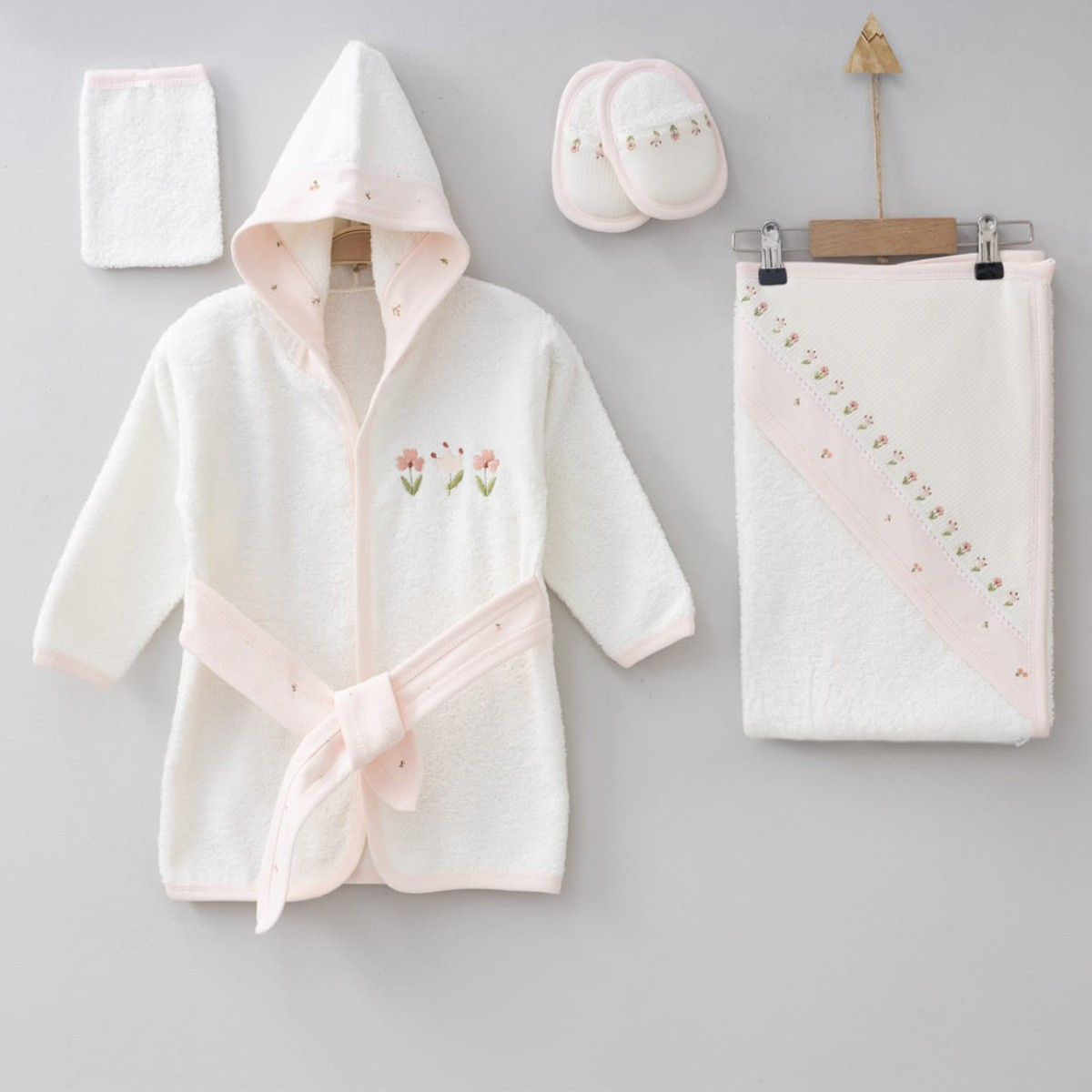 Pink Blossom Baby Bath Set