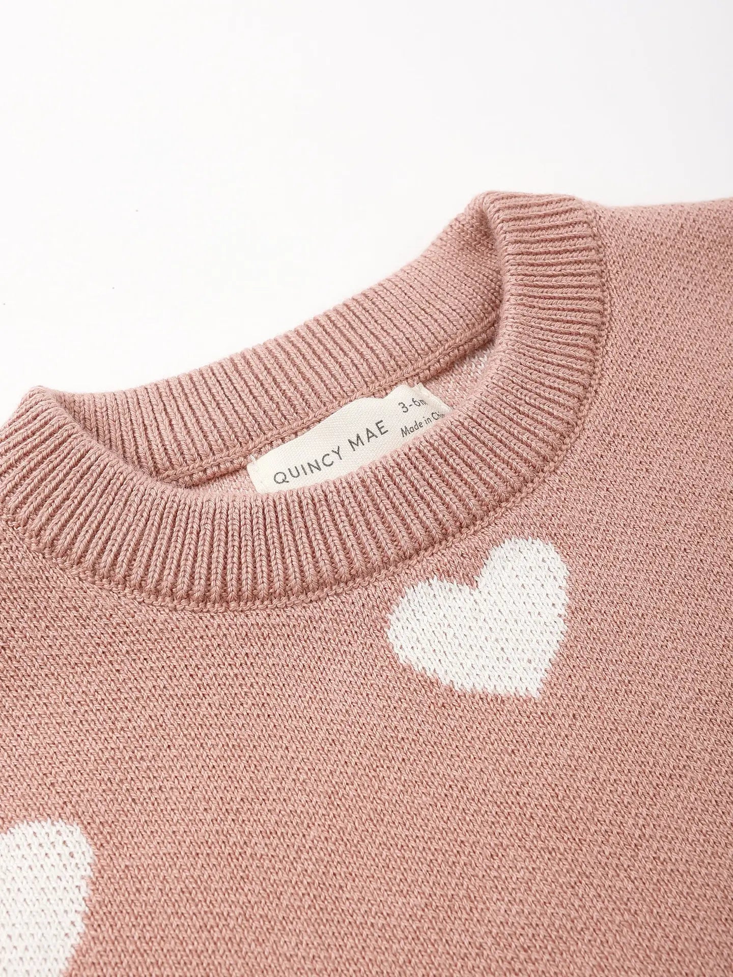 Heart Knit Sweater Pink