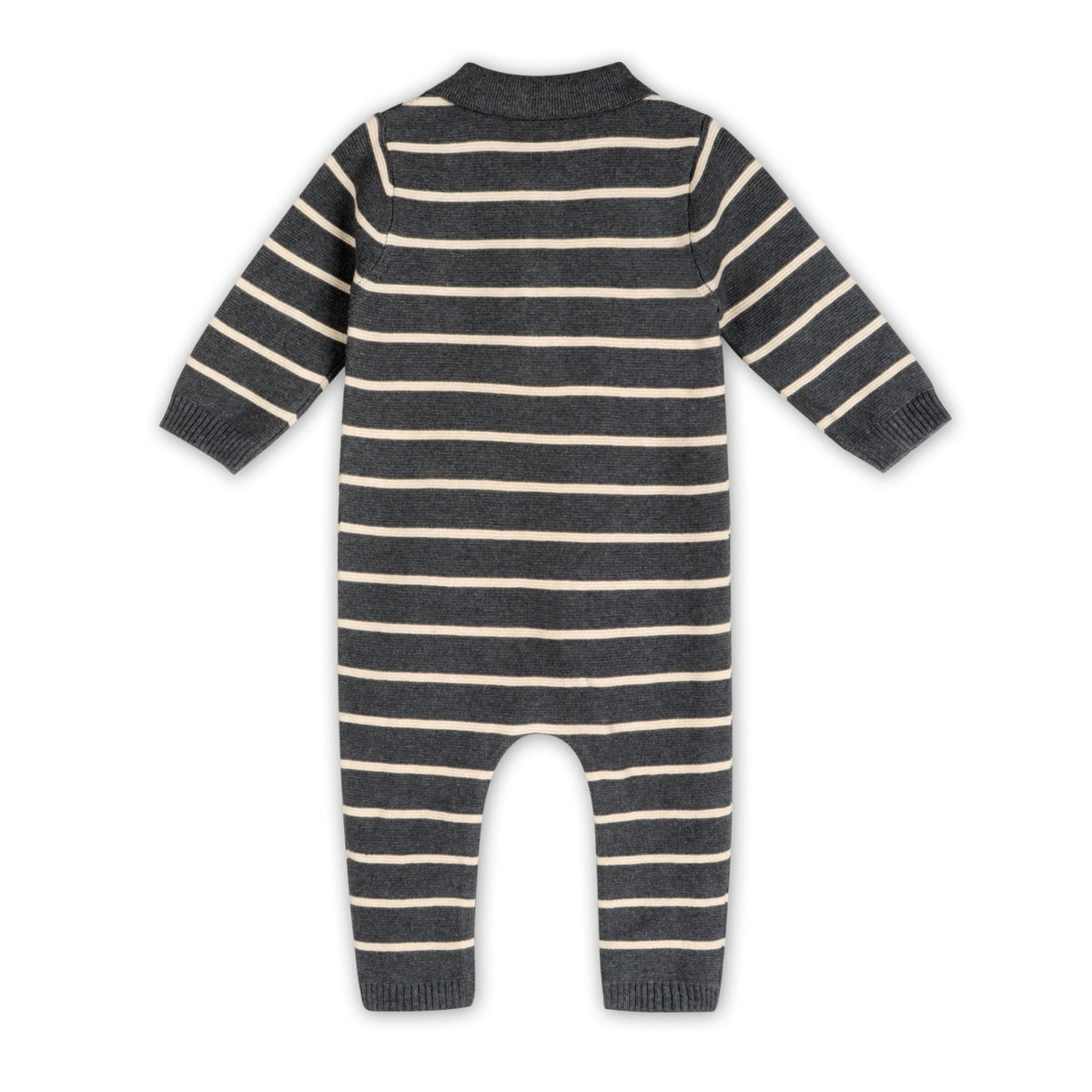 organic cotton striped knit jumpsuit 