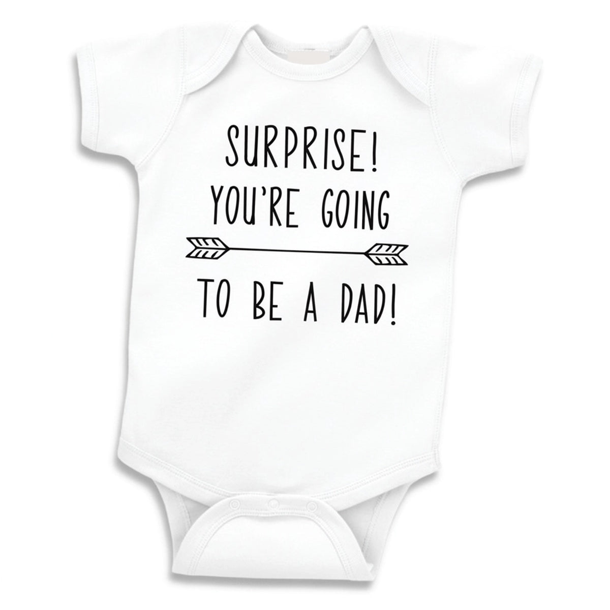 Pregnancy announcement baby bodysuit with dad reveal message