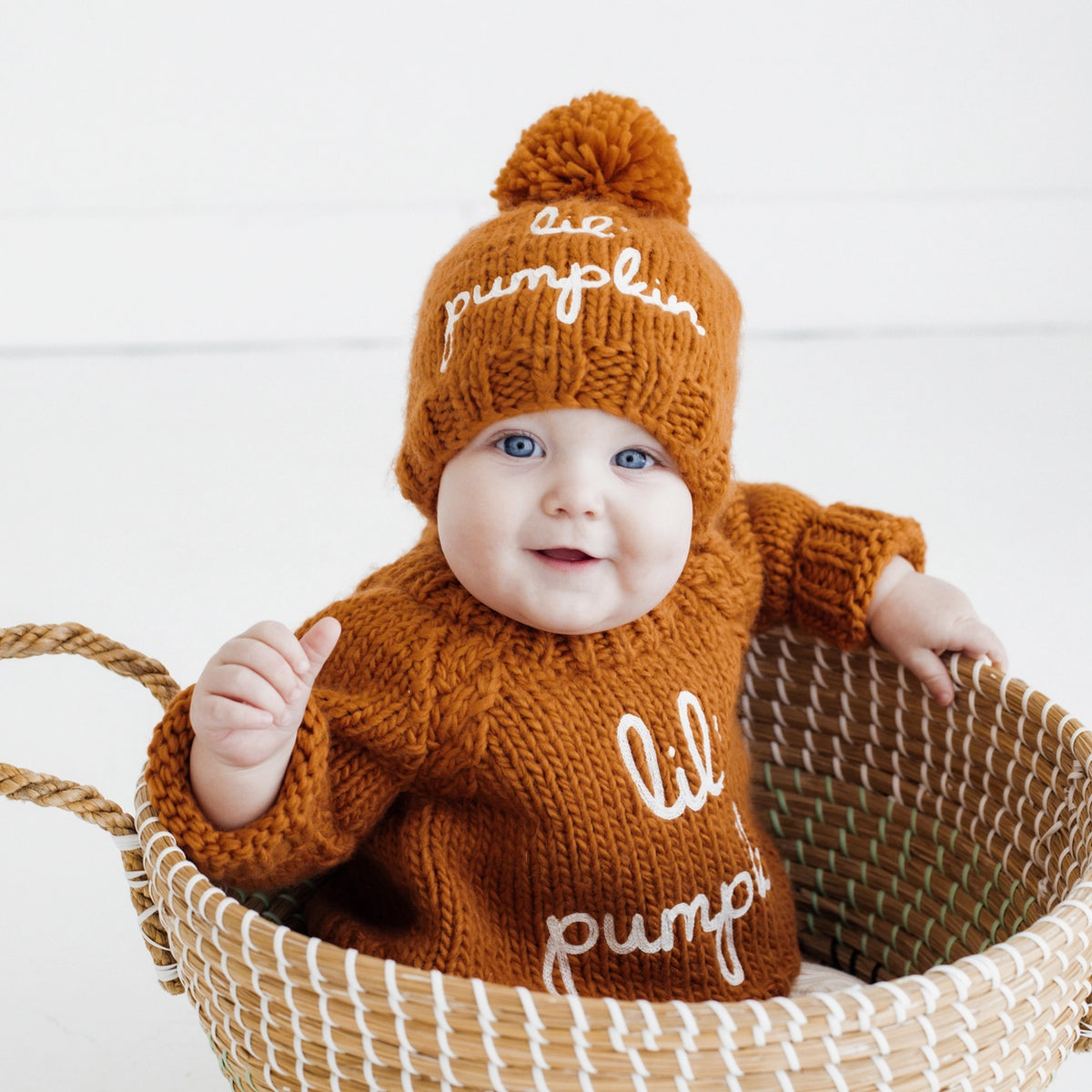 hand knit pumpkin baby sweater