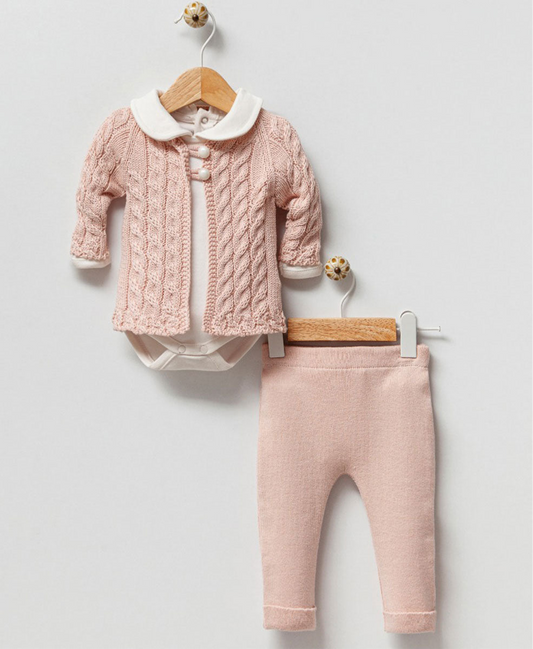 Lily 3 Piece Cable Knit Set