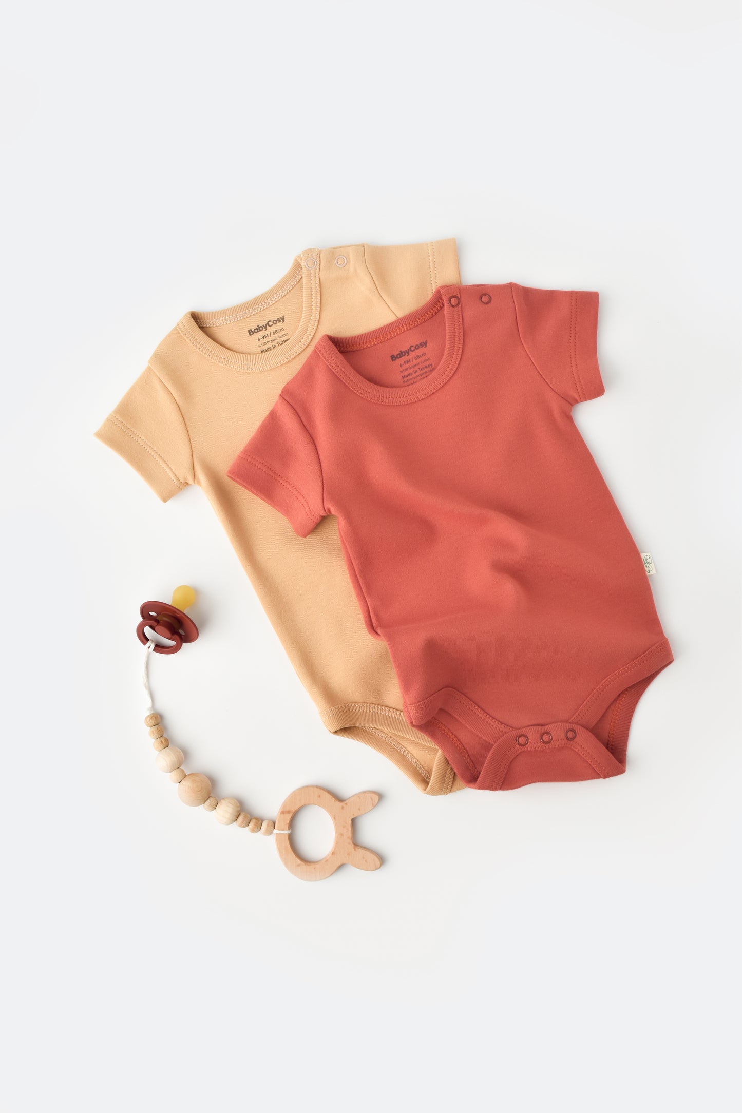 Two Pack Short Sleeve Bodysuit 100% Organic Cotton