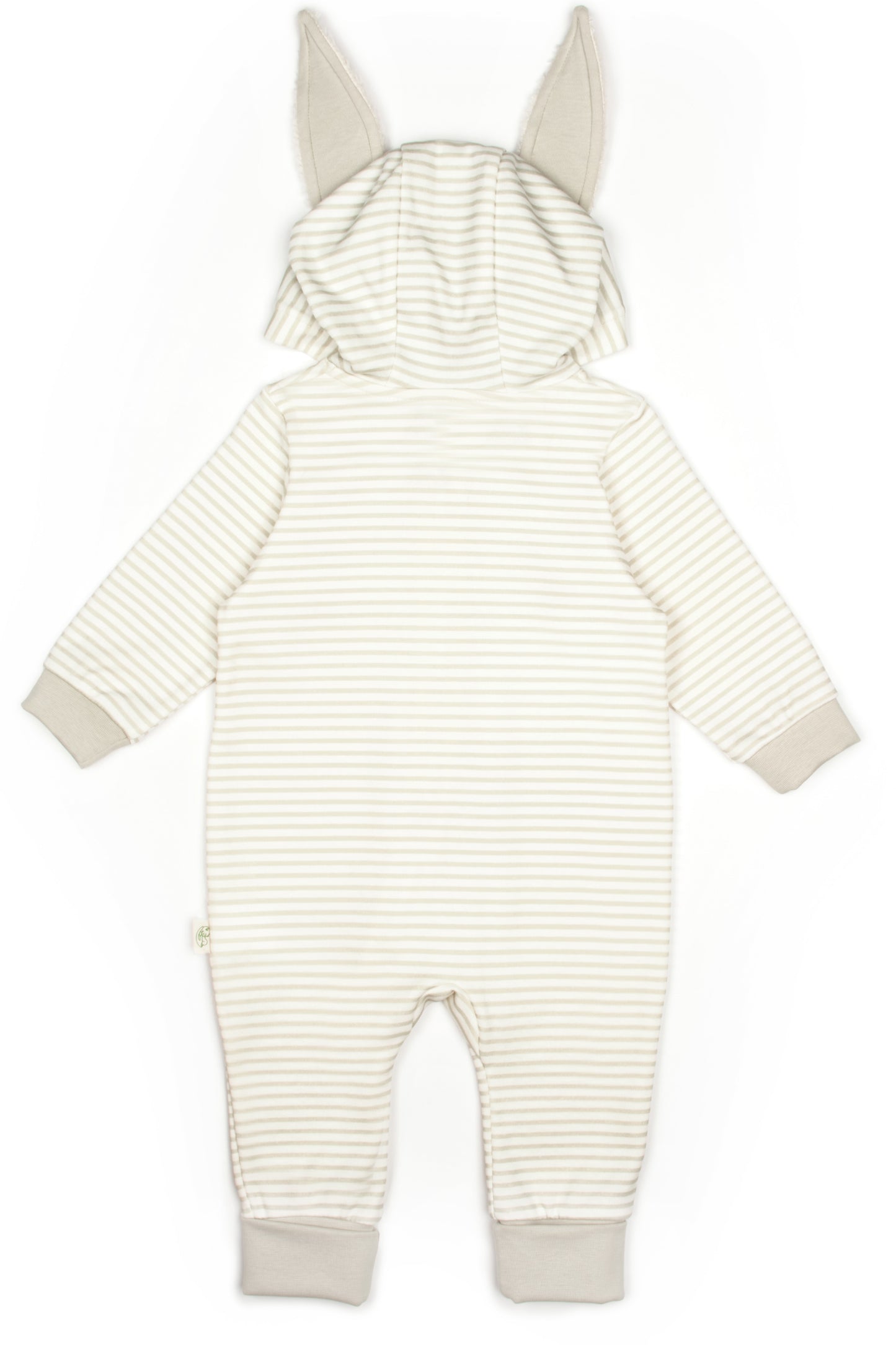 Striped Hooded Zippered Romper 100% Organic Cotton