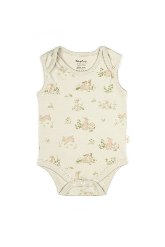 Bunny Sleeveless Bodysuit 100% Organic Cotton