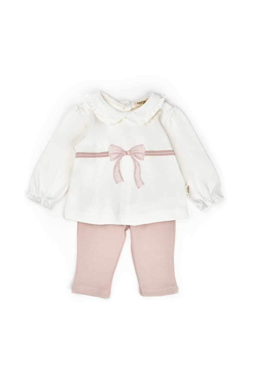Organic Blush Ribbon Ruffle Set