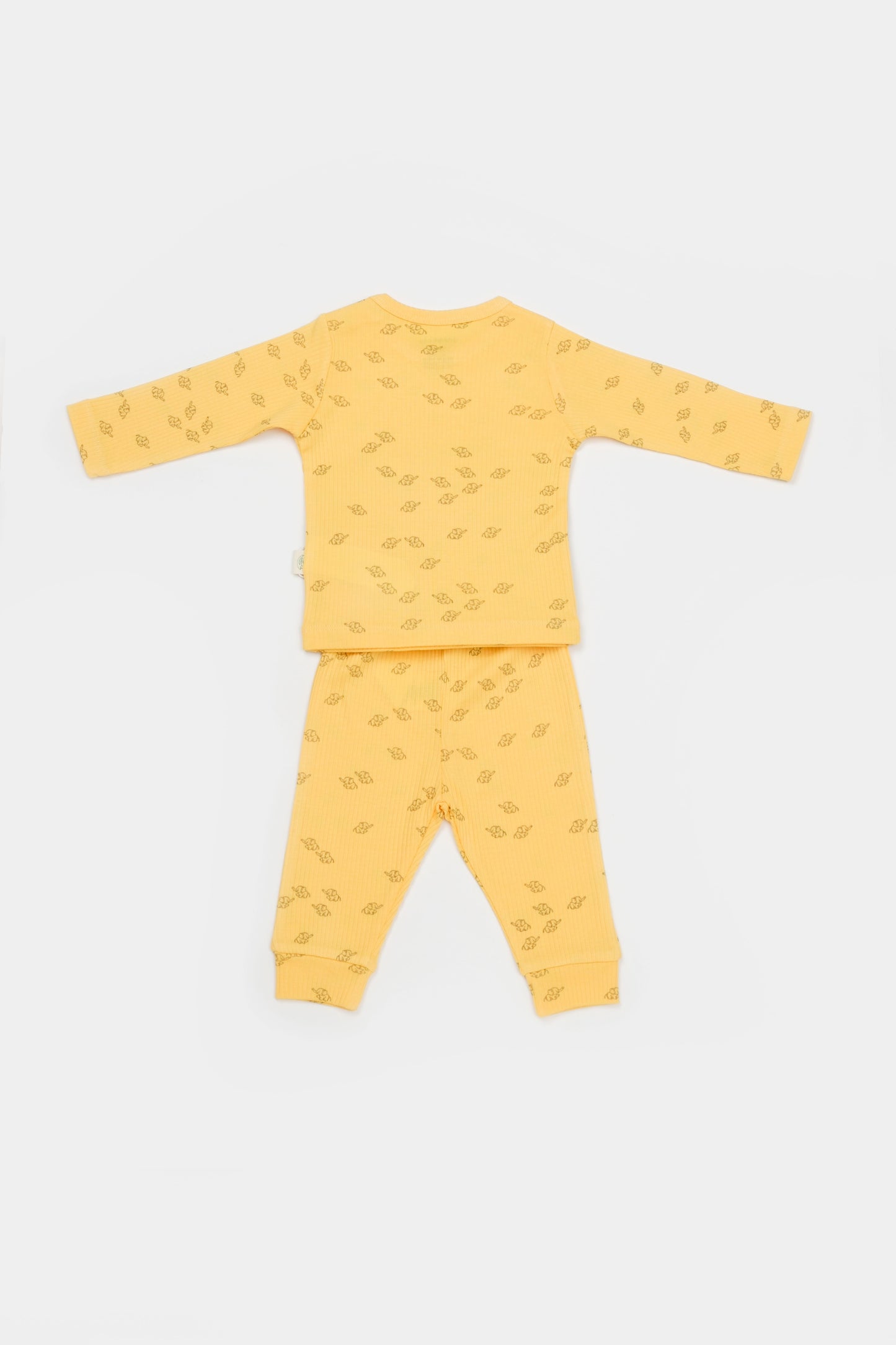 Three Piece Yellow Mini Elephant Print Set