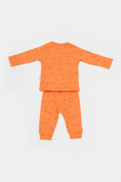 Three Piece Orange Mini Elephant Print Set