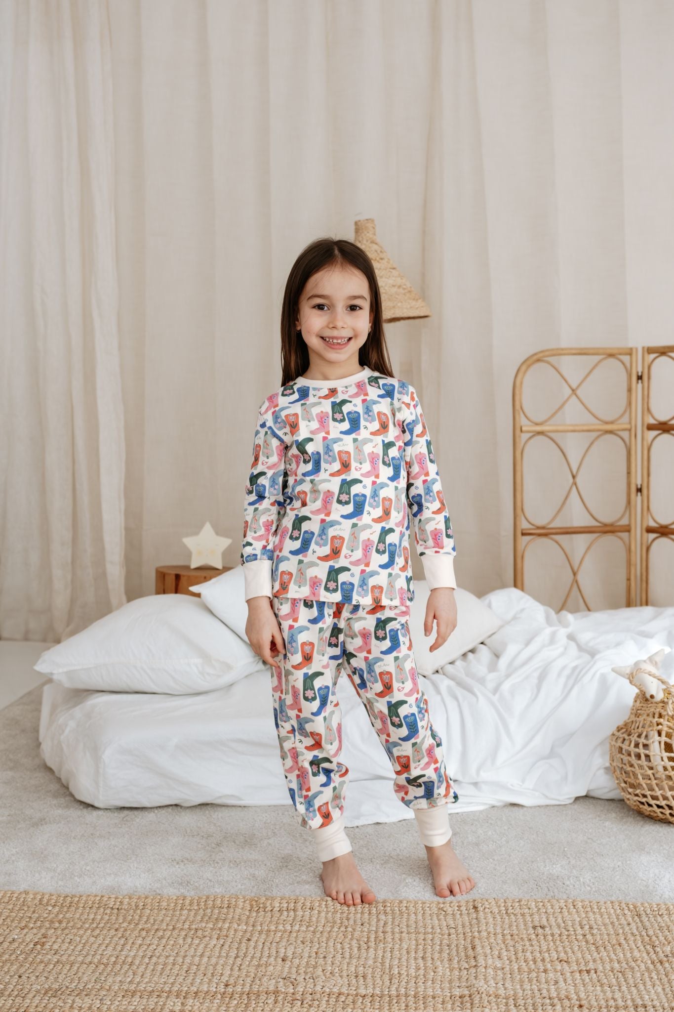 Western themed kids two piece pajamas