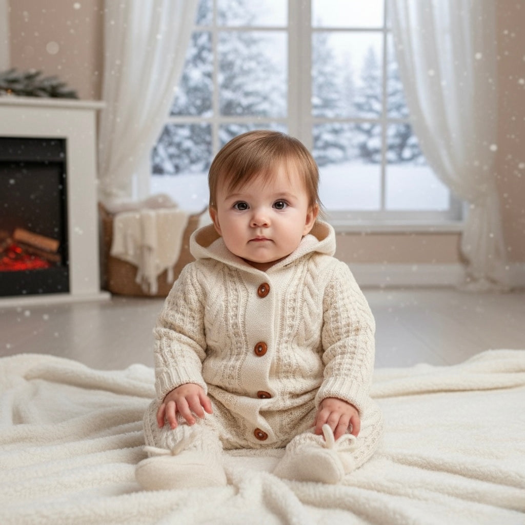 Rylee Sherpa Lined Footed Onesie