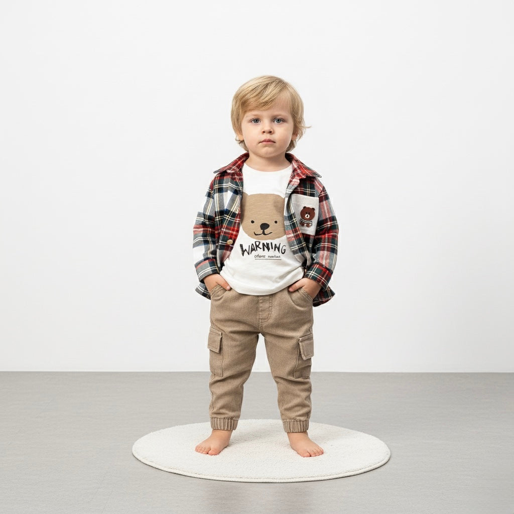 Plaid Bear 3 Piece Set