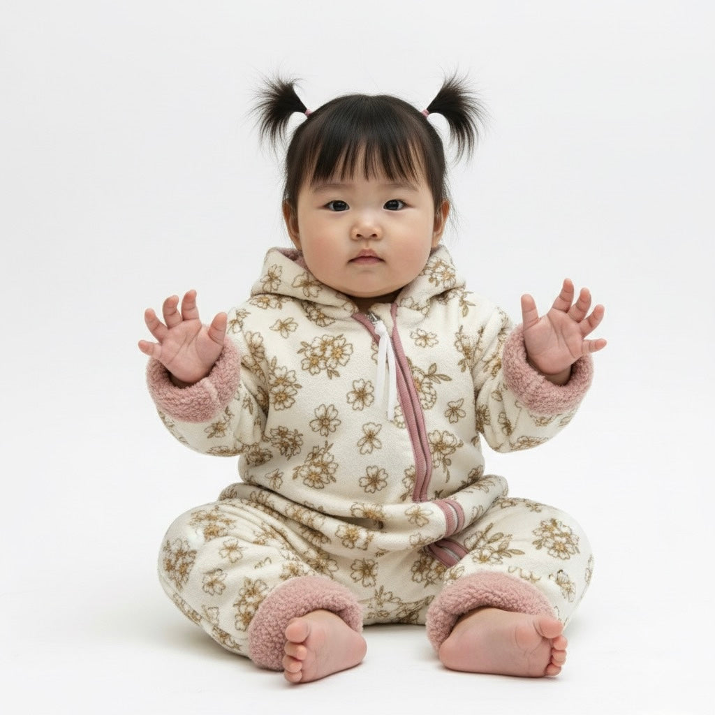 Sweet Rose Sherpa Hooded Onesie