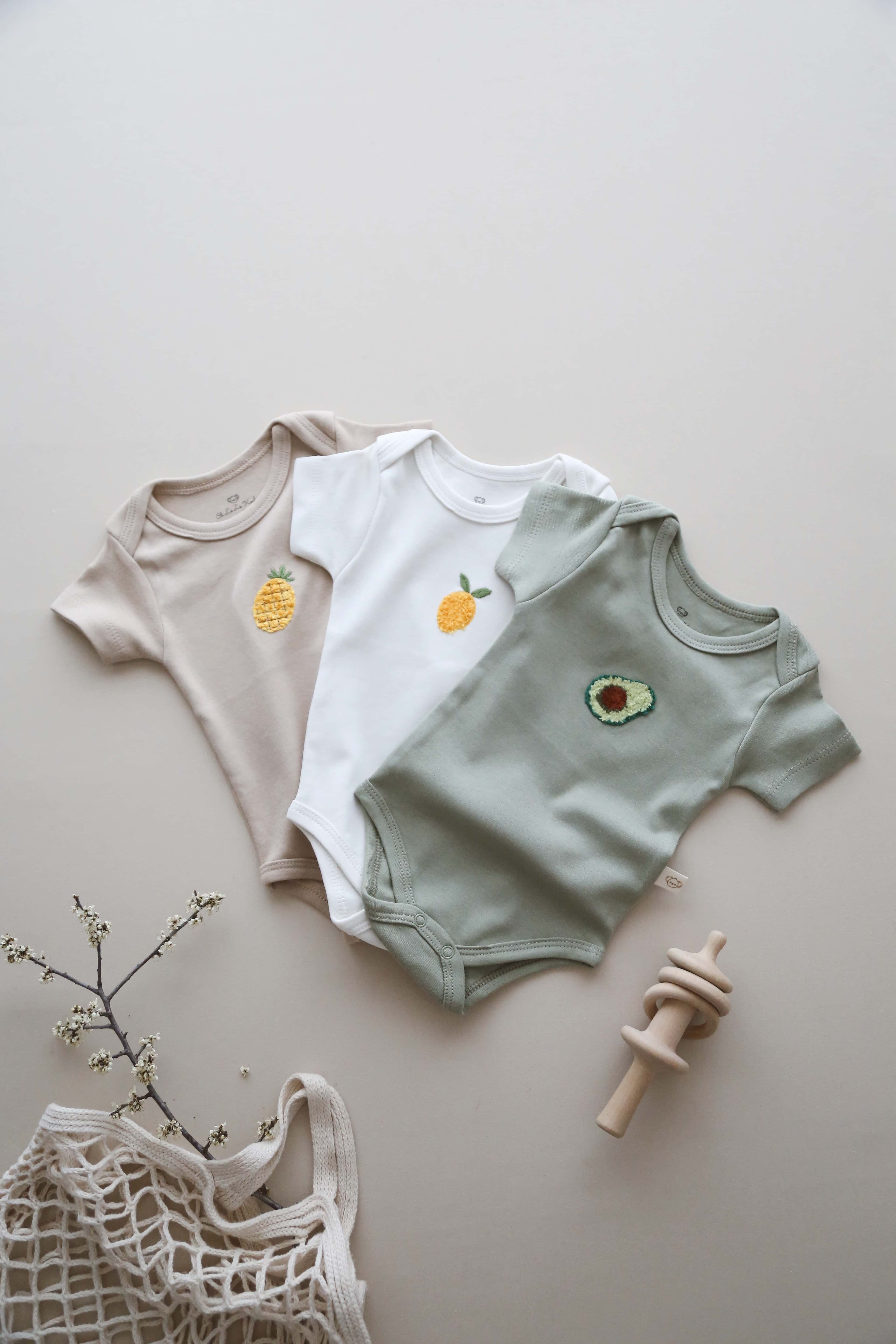 Fruit Set 3 Piece Short Sleeve Bodysuits