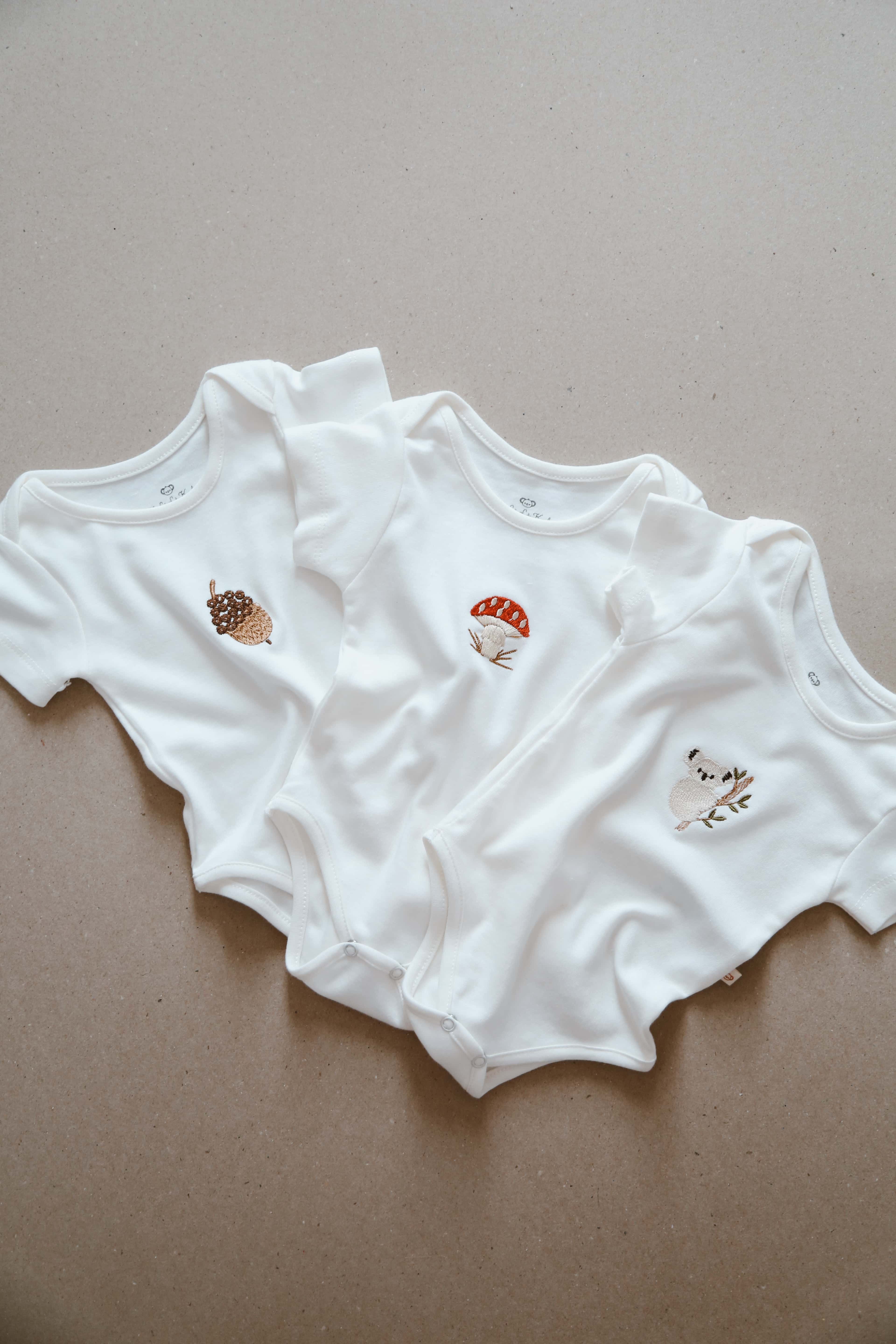 3 Piece Short Sleeve Bodysuits Set