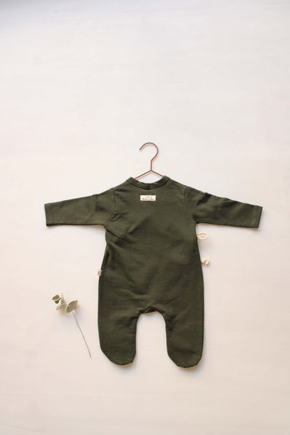 Kimono Dark Green Footed Onesie