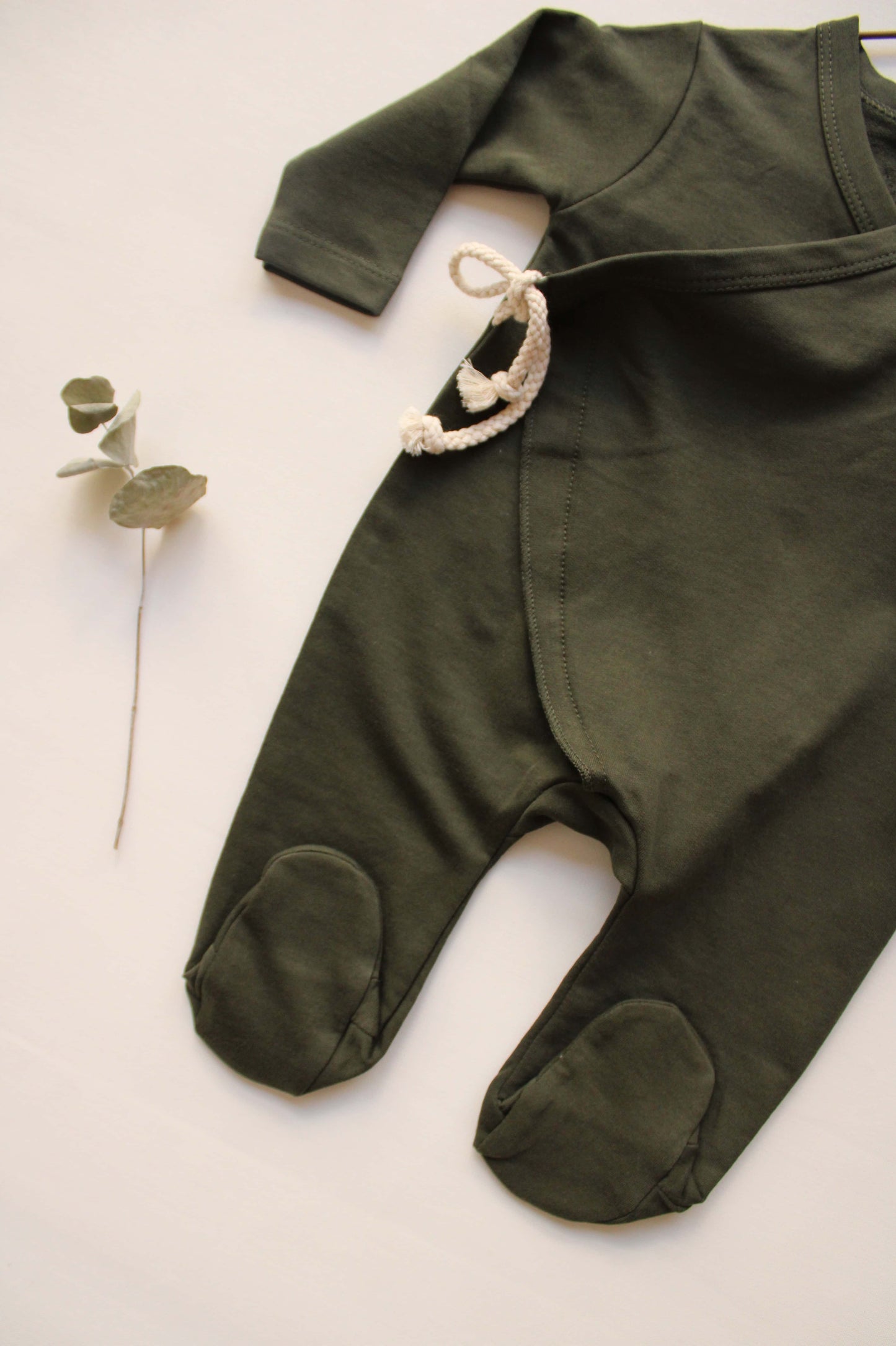 Kimono Dark Green Footed Onesie