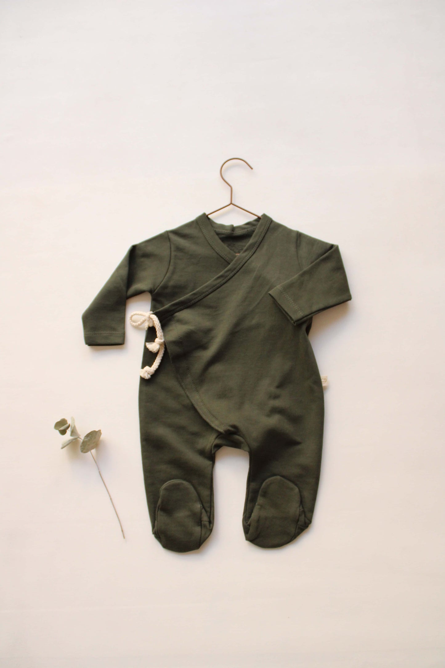 Kimono Dark Green Footed Onesie