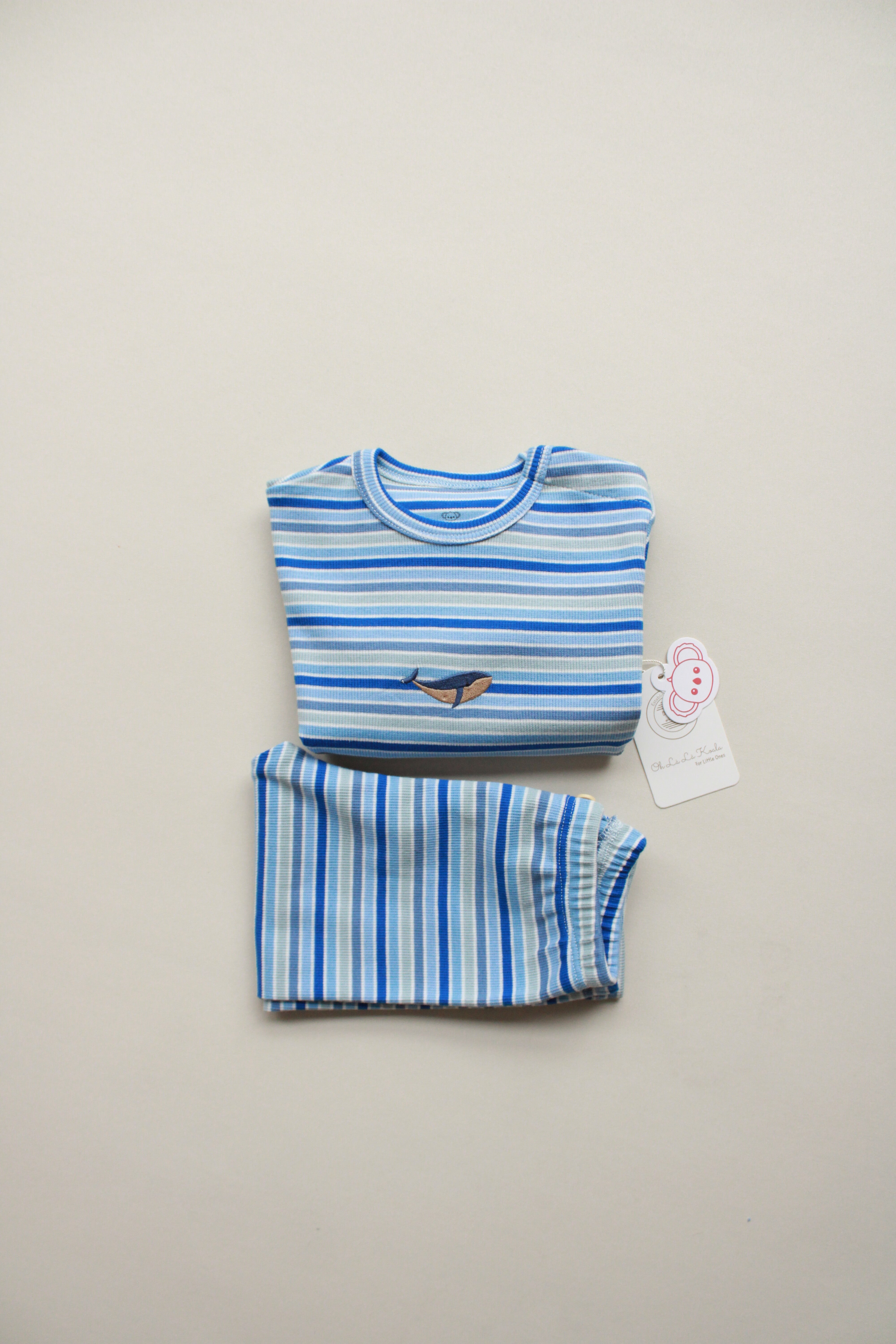 Soft striped top and pants set for newborns and toddlers