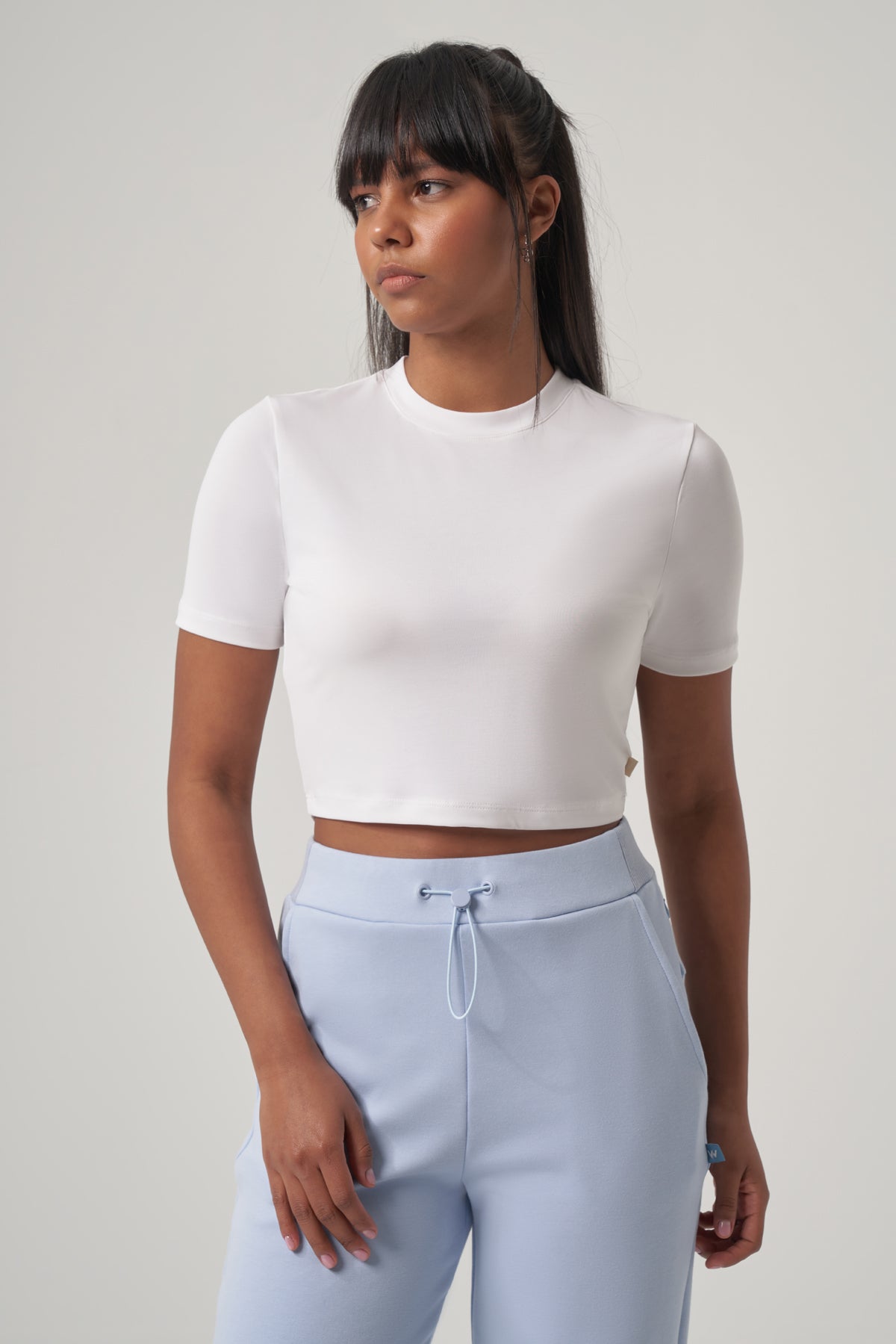 Niken Modal Cropped T-Shirt – White