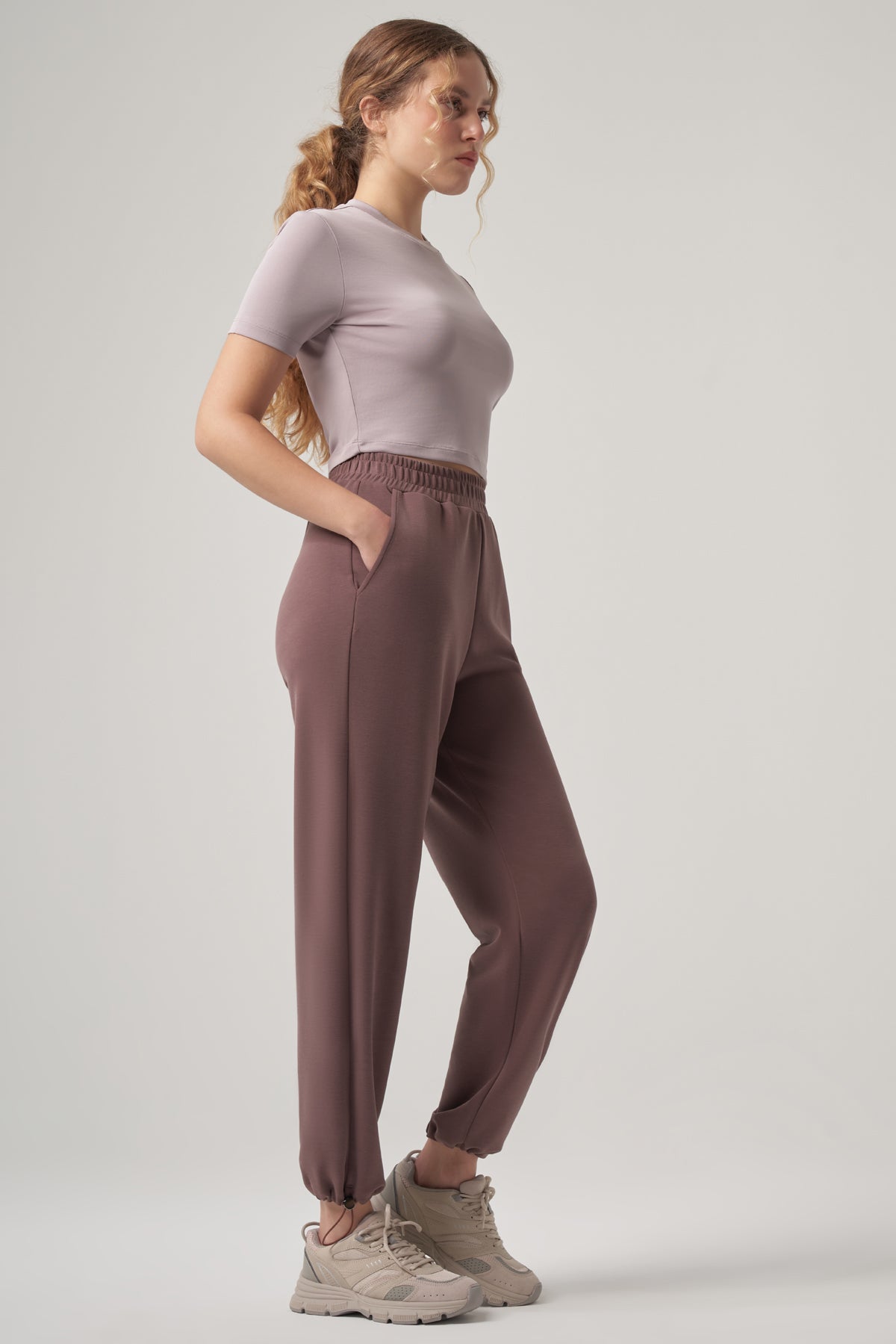 Niken Modal Cropped T-Shirt – Dusty Rose