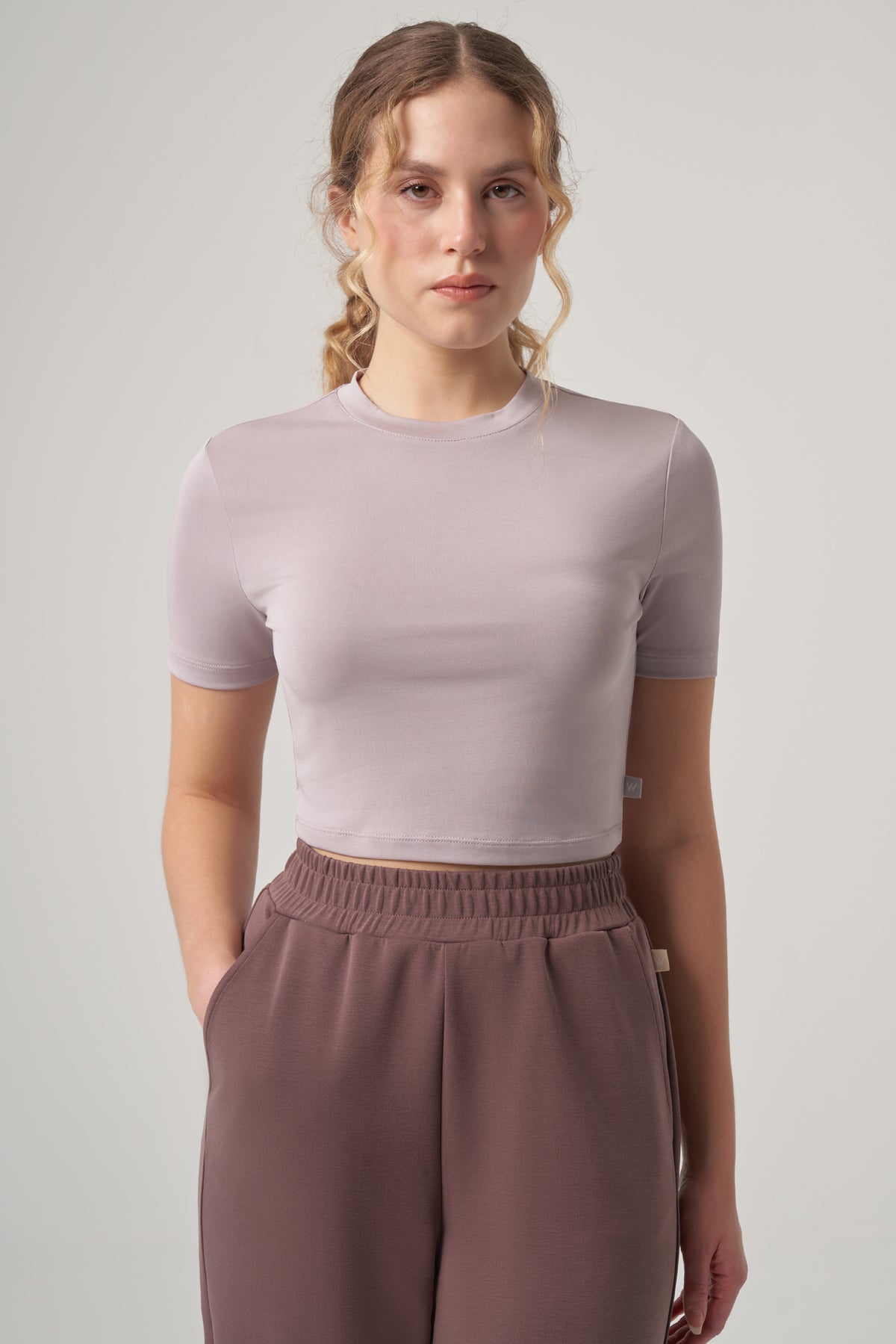 Niken Modal Cropped T-Shirt – Dusty Rose