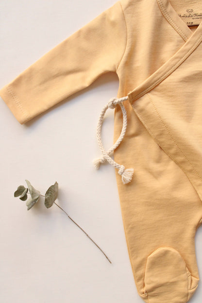 Kimono Mustard Footed Onesie