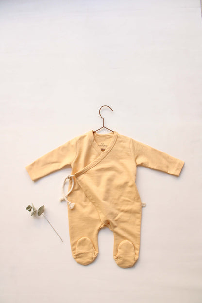 Kimono Mustard Footed Onesie