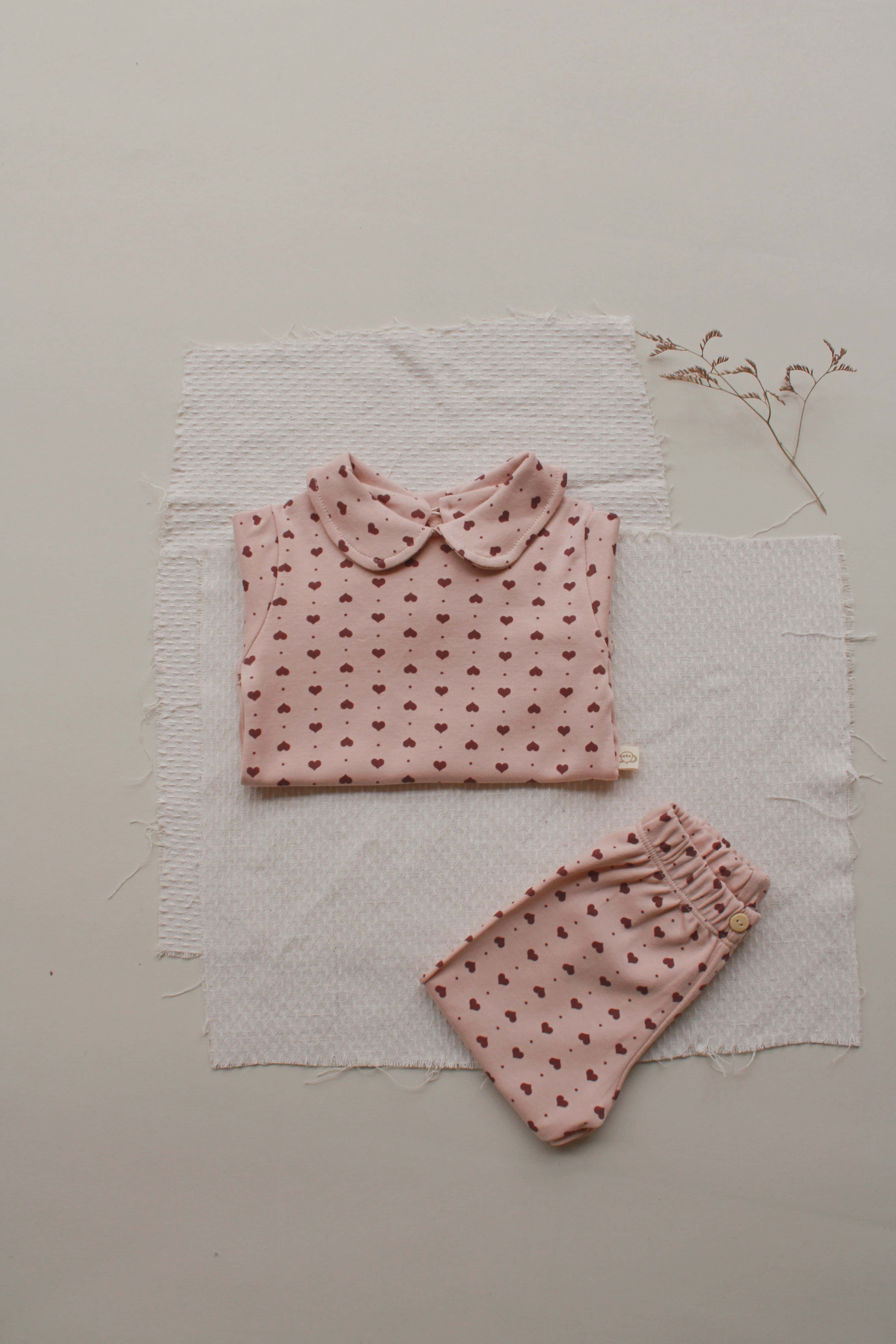 Pink Heart Collar 2 Piece Set