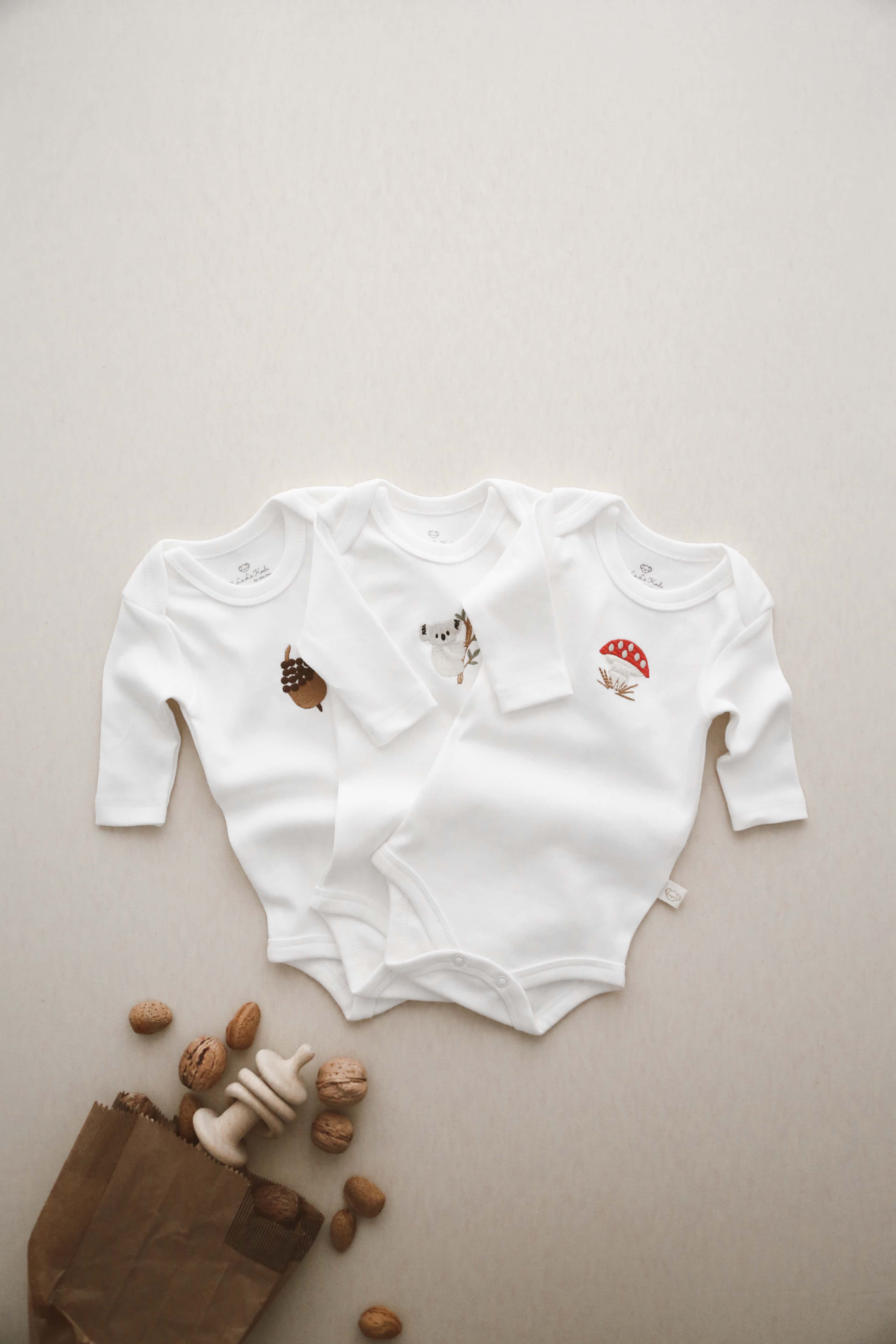 3 Piece Long Sleeve Bodysuits Set
