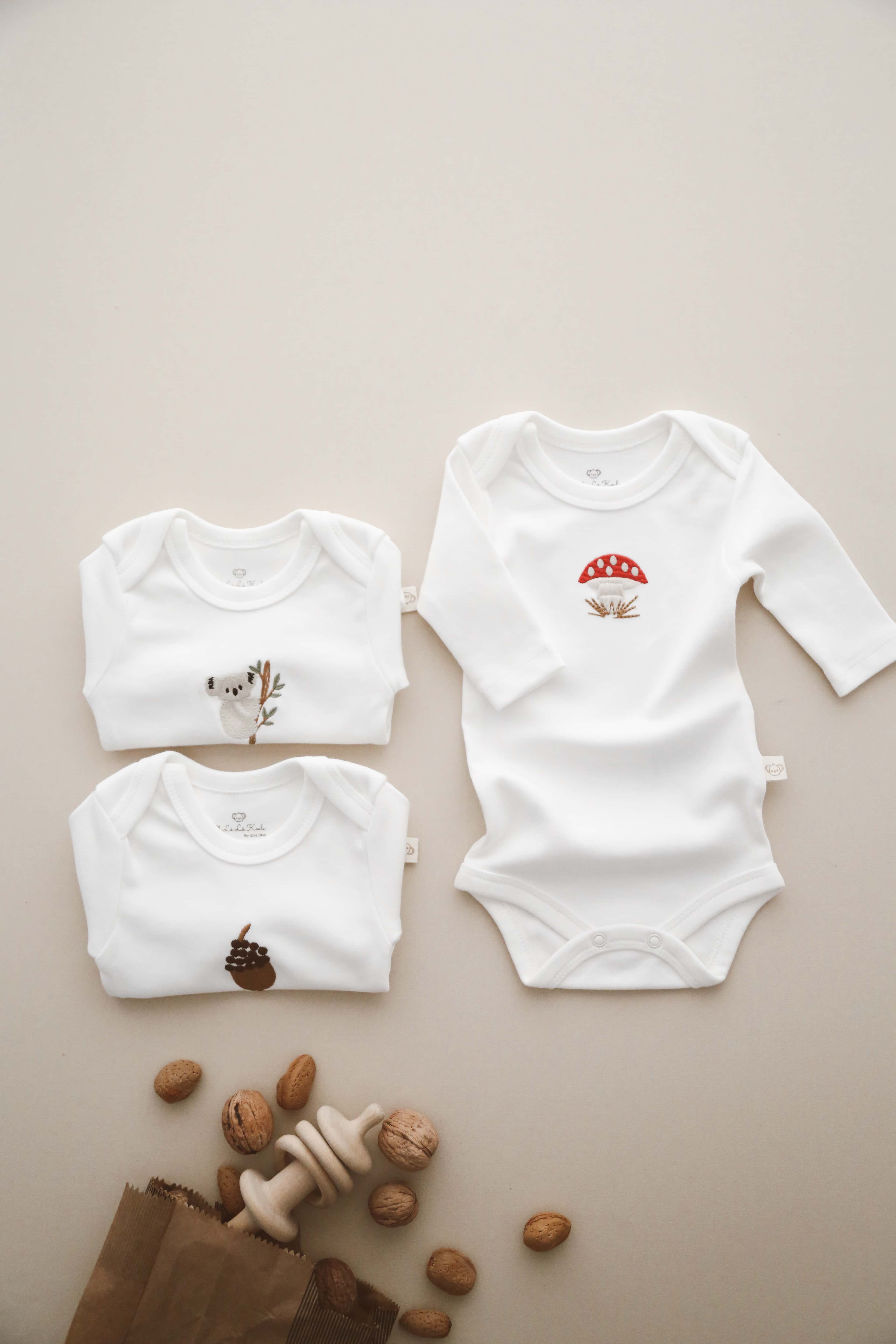 3 Piece Long Sleeve Bodysuits Set
