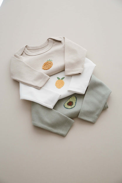 Fruit Set 3 Piece Long Sleeve Bodysuit