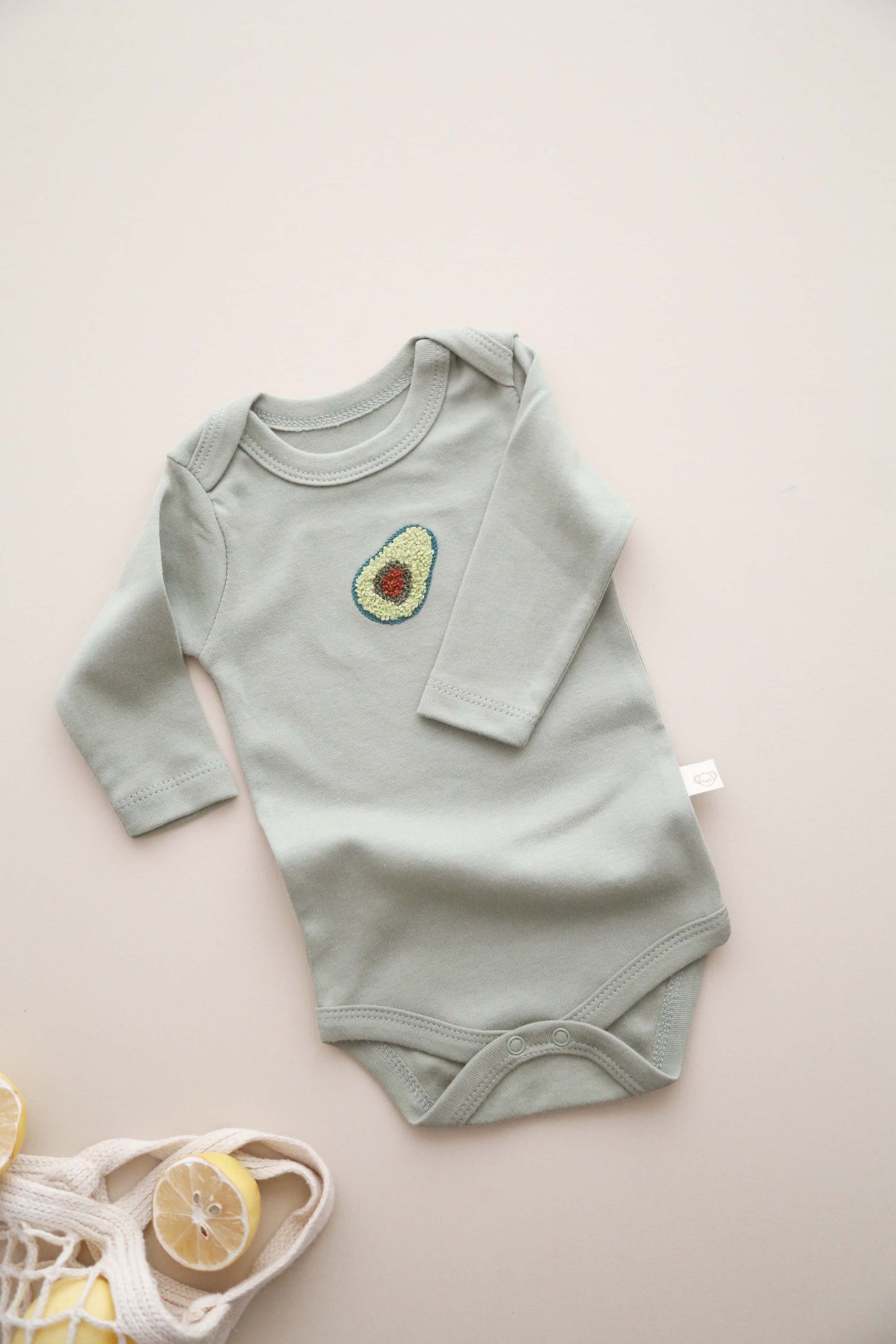 Avocado Patterned Long Sleeve Bodysuit