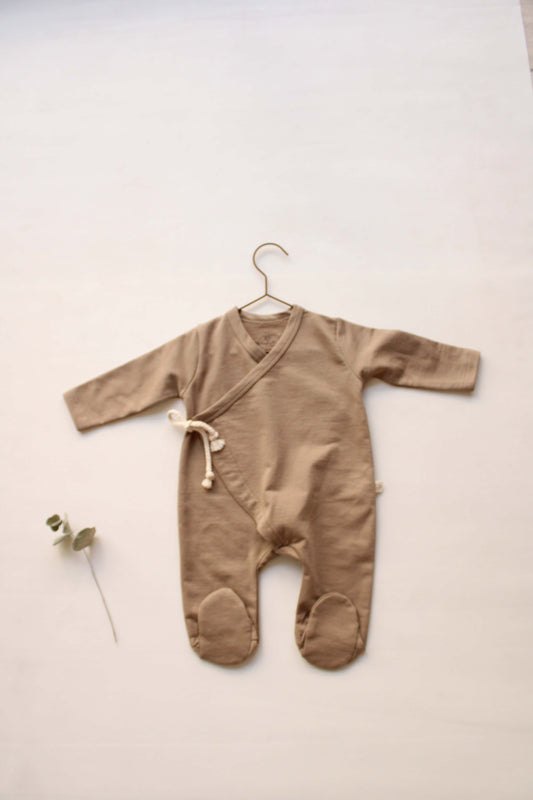 Kimono Brown Footed Onesie