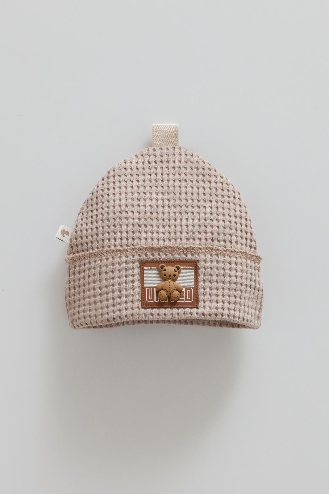 Teddy Bear Waffle Knit Hat