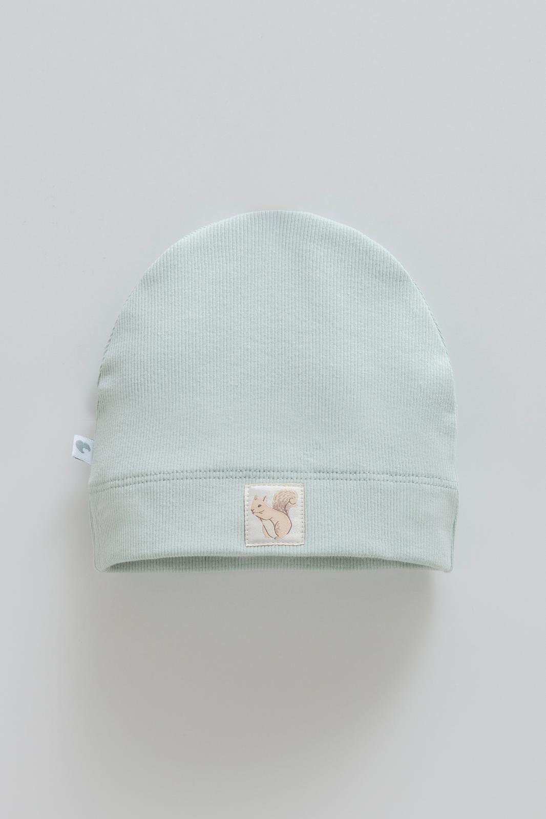 Woodland Baby Hat with Squirrel Patch
