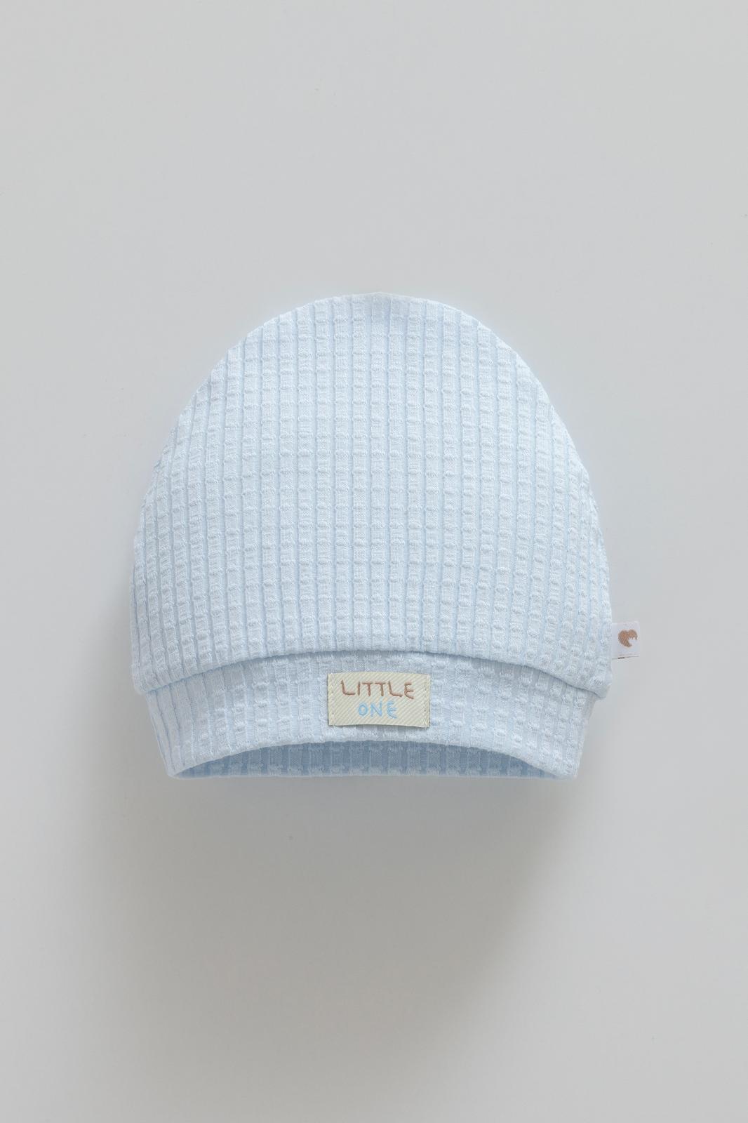 Little One Blue Waffle Knit Baby Hat