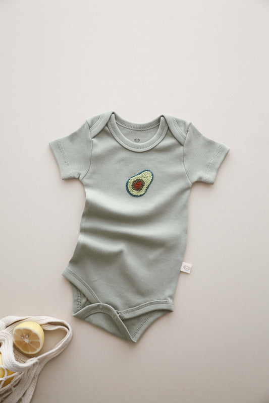 Avocado Patterned Short Sleeve Bodysuit