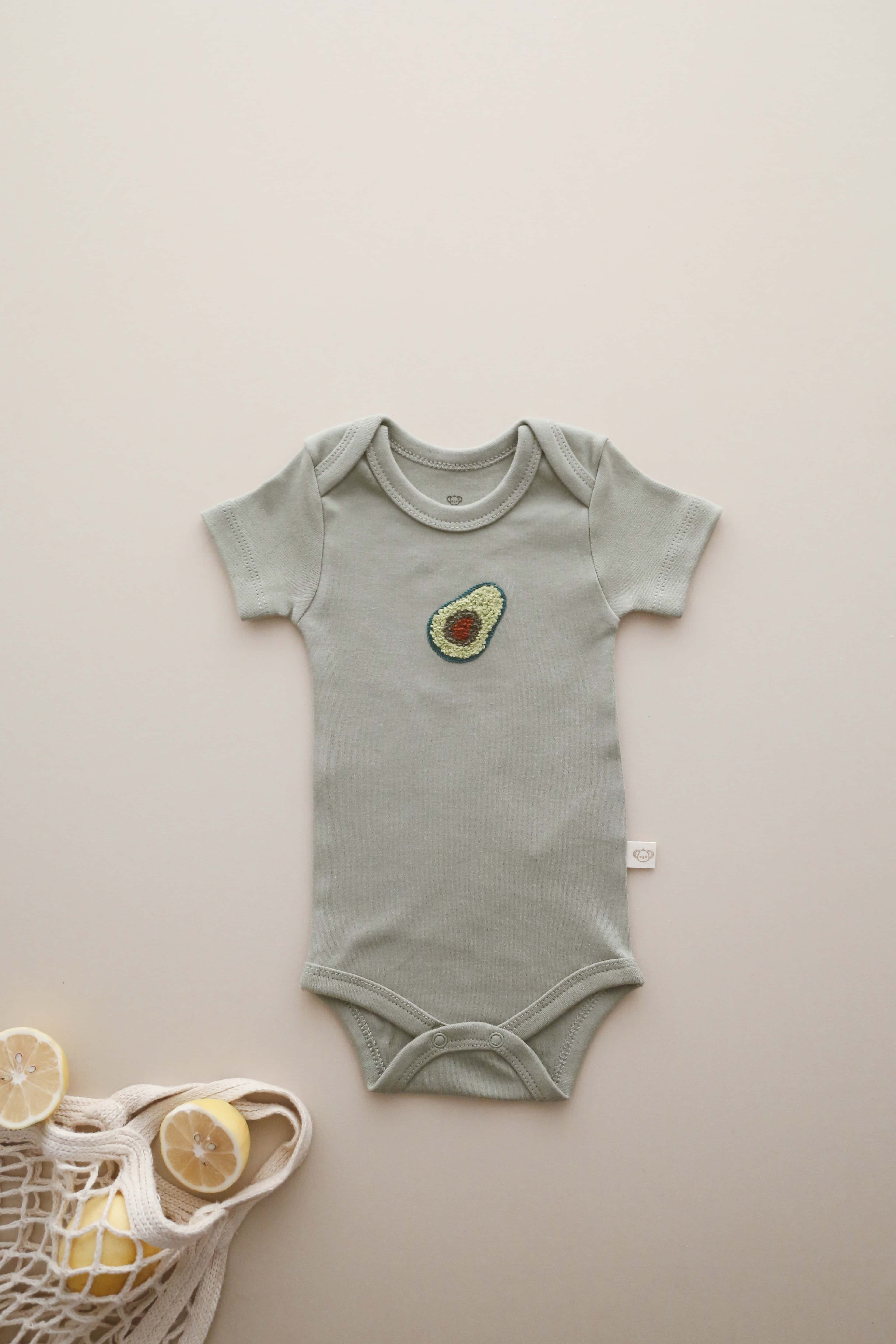 Avocado Patterned Short Sleeve Bodysuit