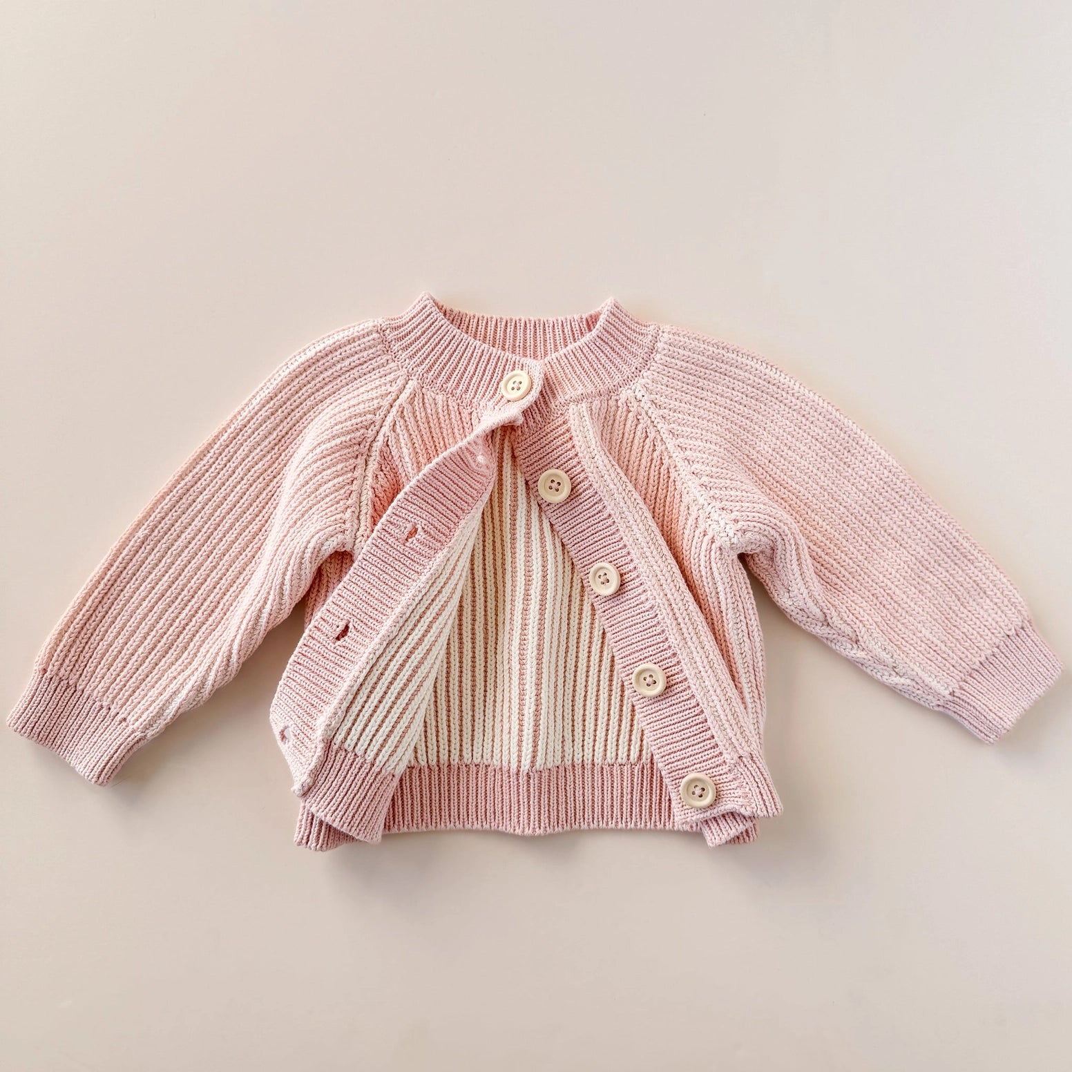 Brioche Cardigan Pink Sweater