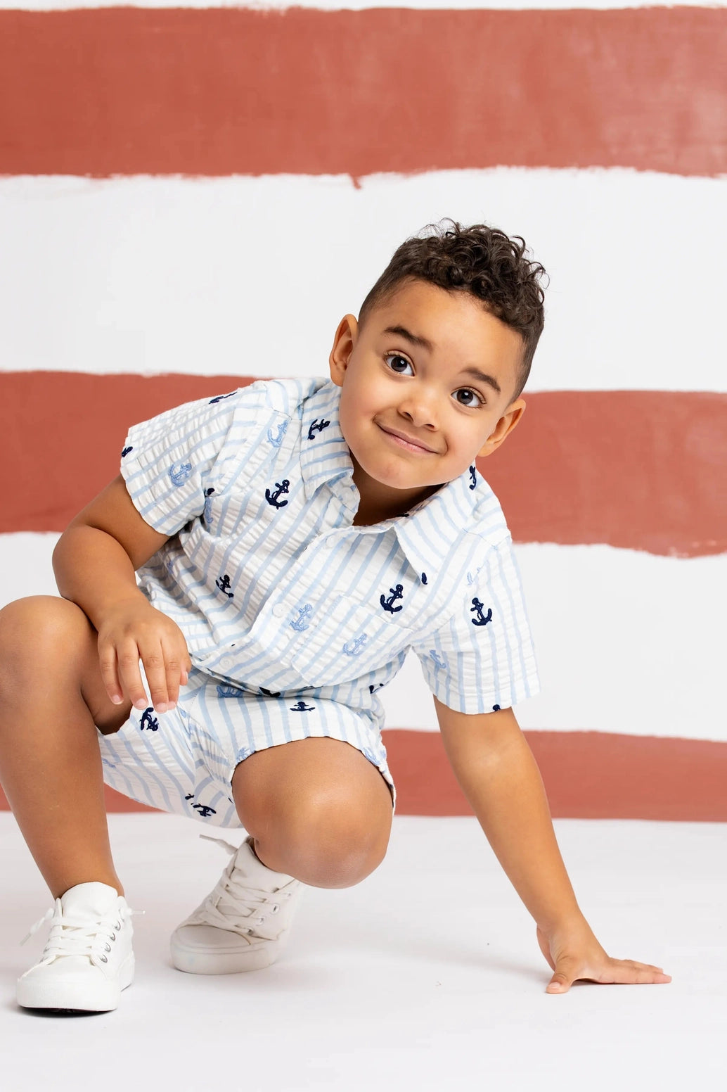 nautical baby poplin set